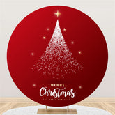 Lofaris Red Starlight Glitter Circle Christmas Backdrop